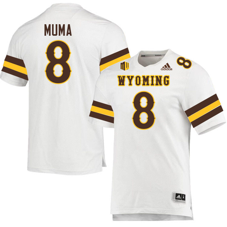 Wyoming Cowboys #8 Chad Muma College Football Jerseys,Uniforms-White